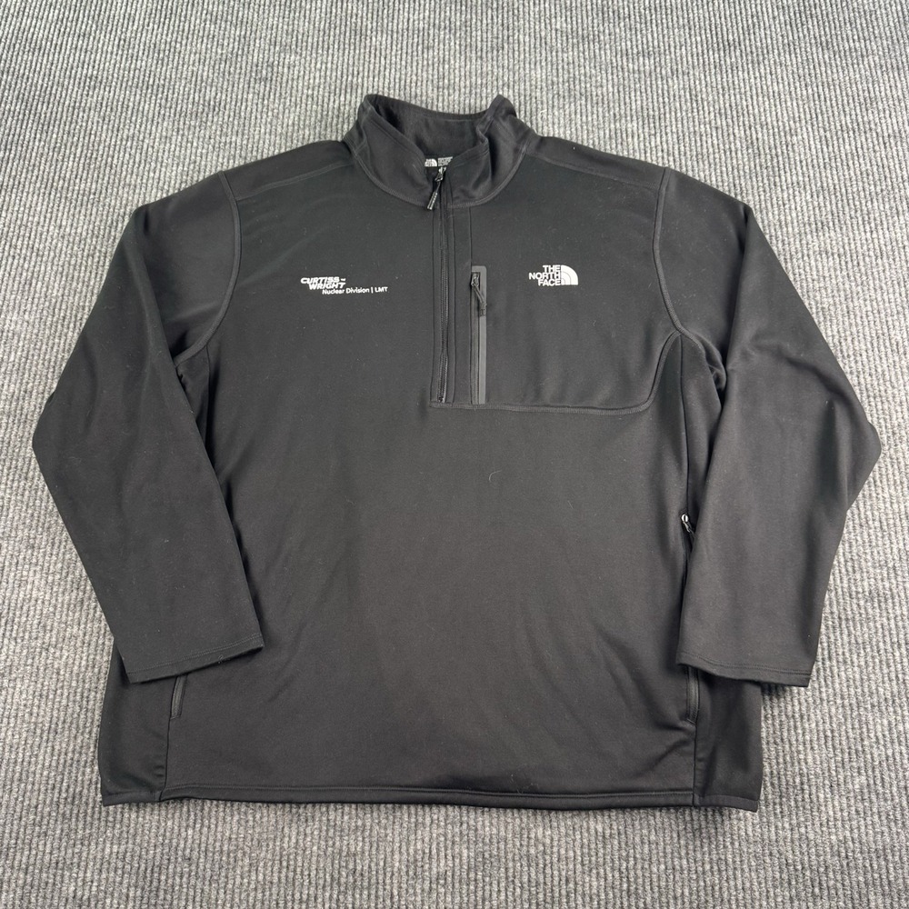 The North Face Pullover Fleece XXL Black Tech 1/4 Zip Company Logo Outdoor